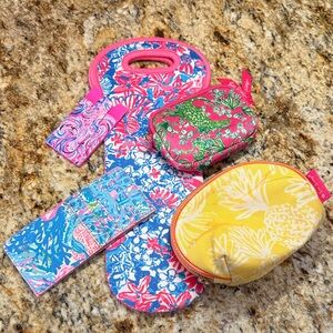 Lilly Pulitzer Vibrant Accessory Bundle - Pink, Blue, Yellow 5 piece set